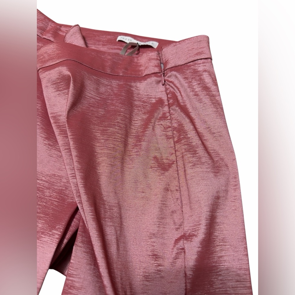 Preston & York Thea Taffeta Wide Leg Pants Sz 6 Rose Pink Satin High Waist NWT - Picture 4 of 8